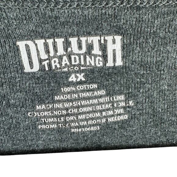 Duluth Trading Co. 100% Cotton Green Long Sleeve 1/4 Button Shirt Plus Size 4X - Picture 4 of 4